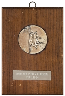 1964 DeMatha vs. Power Memorial Academy Plaque Presented On February 1, 1964 To Lew Alcindor (Abdul-Jabbar LOA)